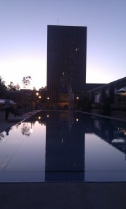 Dusk on campus Dusk on campus