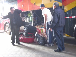 Loading bags in Chile