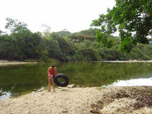 We finally found the river and this little sandy push-off point