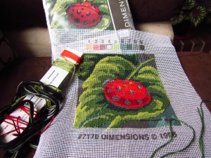 Ladybird cross-stitch