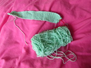 Baby headband in progress